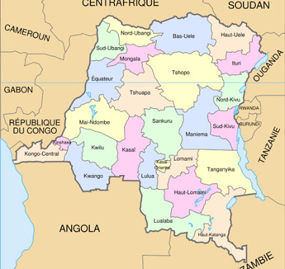 RD Congo 26 provinces: superficie et langues parlées