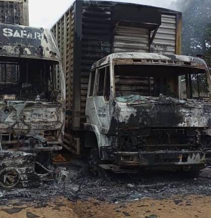 RDC : les ADF brûlent 5 véhicules sur la route Beni-Kasindi